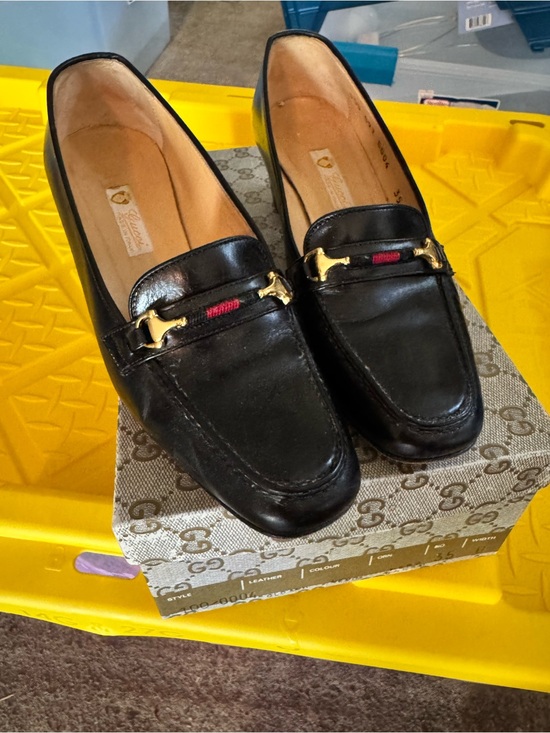 Gucci Shoes - Gucci Classic Black Leather Women’s Loafers with Gold Horsebit